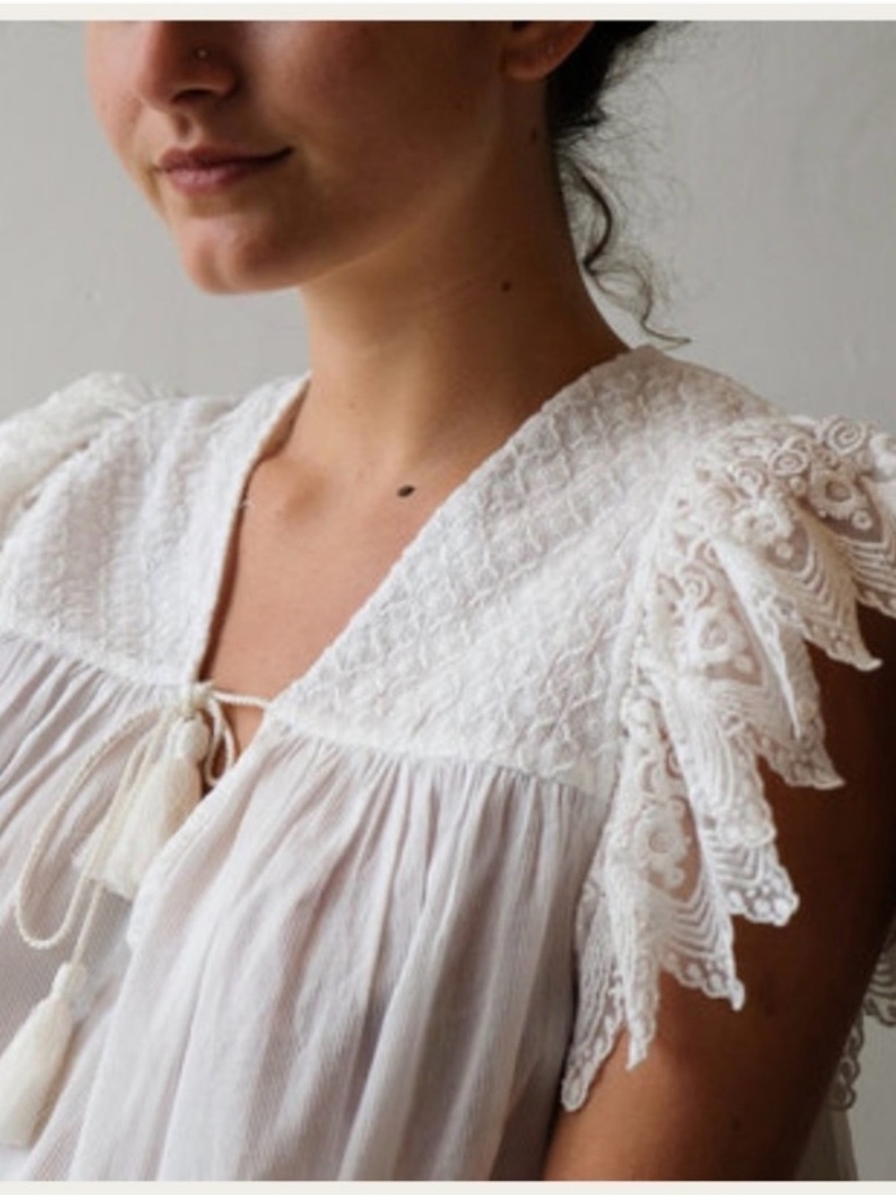 Ulla Johnson White Embroidered Eyelet Top